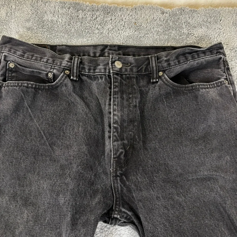 Levis 505 Regular Fit Straight Leg Jeans Faded Black Denim Mens 40x32